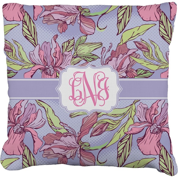 Custom Orchids Faux-Linen Throw Pillow 20" (Personalized)