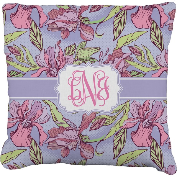 Custom Orchids Faux-Linen Throw Pillow 26" (Personalized)