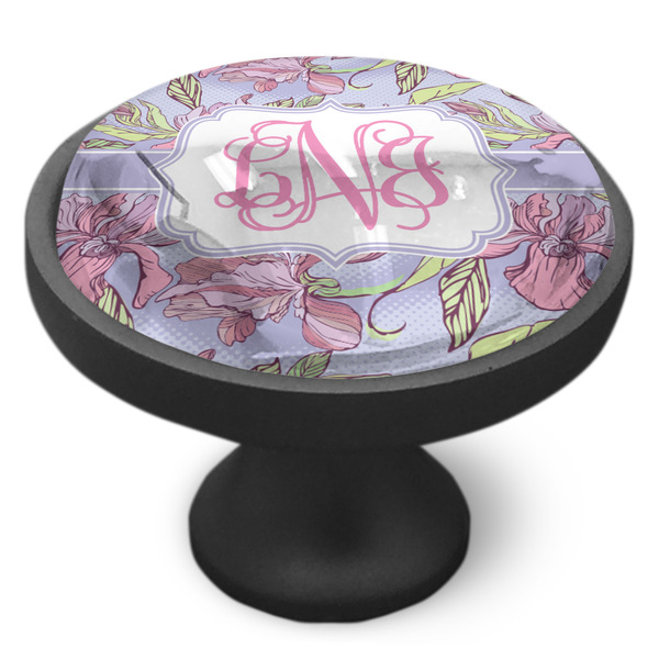 Orchids Cabinet Knob - Black - Side