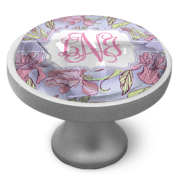 Orchids Cabinet Knob - Nickel - Side