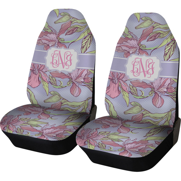 Custom Orchids Car Seat Covers (Set of Two) (Personalized)