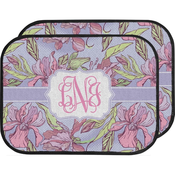 Custom Orchids Car Floor Mats (Back Seat) (Personalized)