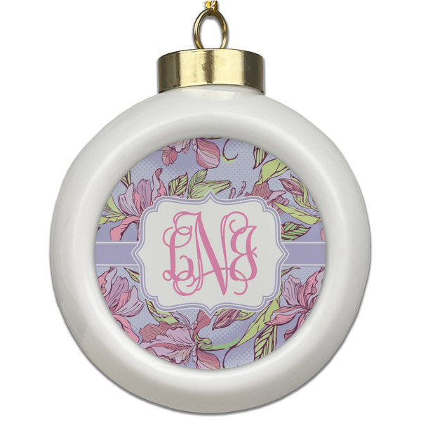 Custom Orchids Ceramic Ball Ornament (Personalized)