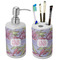 Orchids Ceramic Bathroom Accessories Set (Personalized)