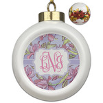 Orchids Ceramic Ball Ornaments - Poinsettia Garland (Personalized)
