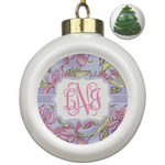 Orchids Ceramic Ball Ornament - Christmas Tree (Personalized)