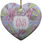 Orchids Ceramic Flat Ornament - Heart (Front)