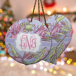 Orchids Ceramic Ornament w/ Monogram
