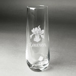 Orchids Champagne Flute - Stemless Engraved - Single (Personalized)