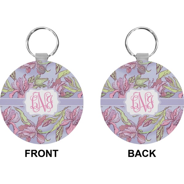 Orchids Circle Keychain (Front + Back)