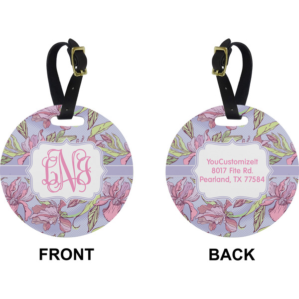 Orchids Circle Luggage Tag (Front + Back)