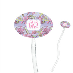 Orchids 7" Oval Plastic Stir Sticks - Clear (Personalized)