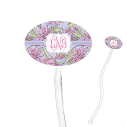 Orchids 7" Oval Plastic Stir Sticks - Clear (Personalized)