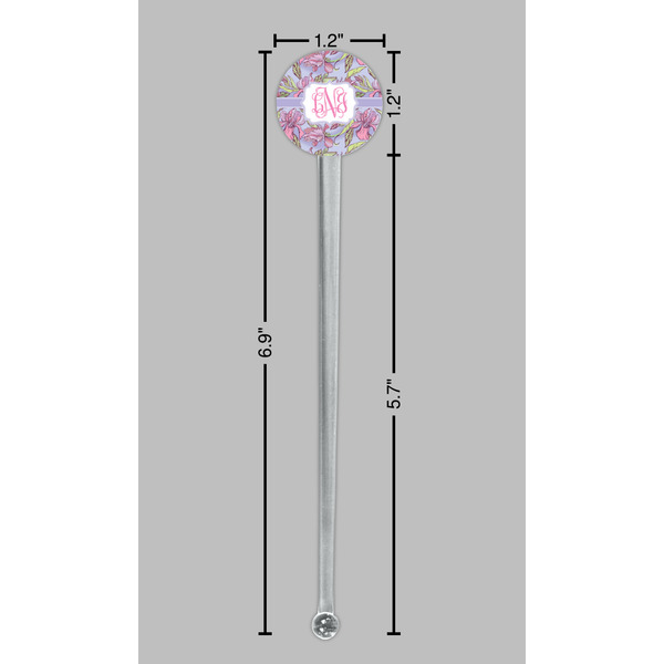 Orchids Clear Plastic 7" Stir Stick - Round - Dimensions