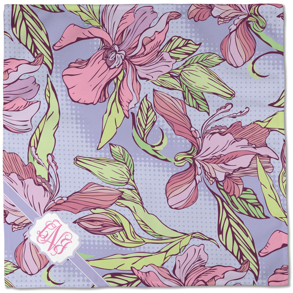 Orchids Cloth Napkins - Personalized Dinner (Full Open)