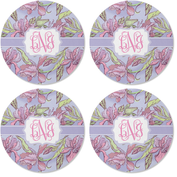 Orchids Coaster Round Rubber Back - Apvl