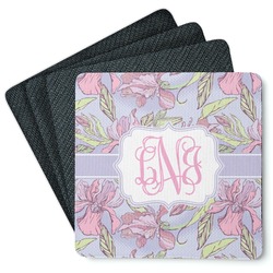 Orchids Square Rubber Backed Coasters - Set of 4 (Personalized)