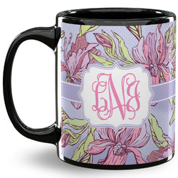 Orchids 11 Oz Coffee Mug - Black (Personalized)