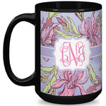 Orchids 15 Oz Coffee Mug - Black (Personalized)