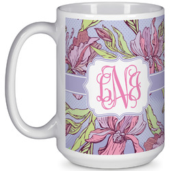 Orchids 15 Oz Coffee Mug - White (Personalized)