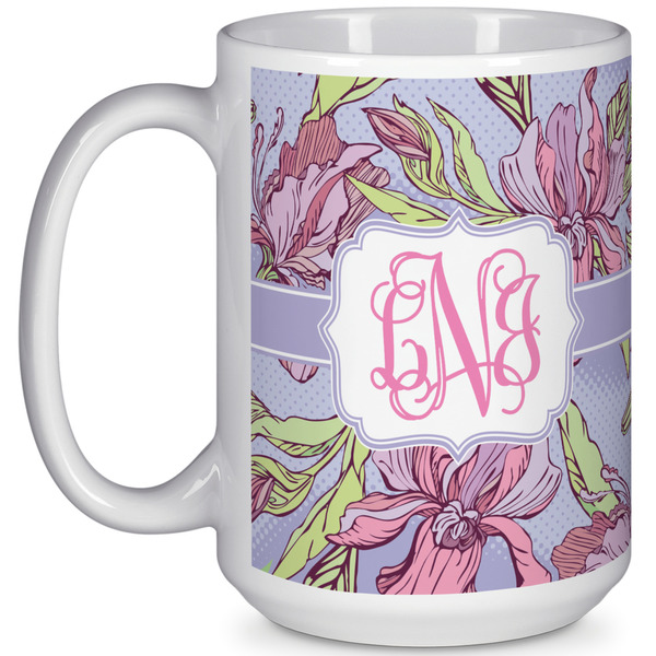 Custom Orchids 15 Oz Coffee Mug - White (Personalized)