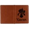 Orchids Cognac Leather Passport Holder Outside Single Sided - Apvl