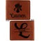 Orchids Cognac Leatherette Bifold Wallets - Front and Back