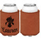 Orchids Cognac Leatherette Can Sleeve - Single Sided Front and Back
