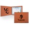 Orchids Cognac Leatherette Diploma / Certificate Holders - Front and Inside - Main