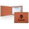 Orchids Cognac Leatherette Diploma / Certificate Holders - Front only - Main