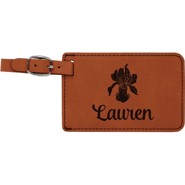 Custom Orchids Leatherette Luggage Tag (Personalized)