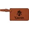 Orchids Cognac Leatherette Luggage Tags