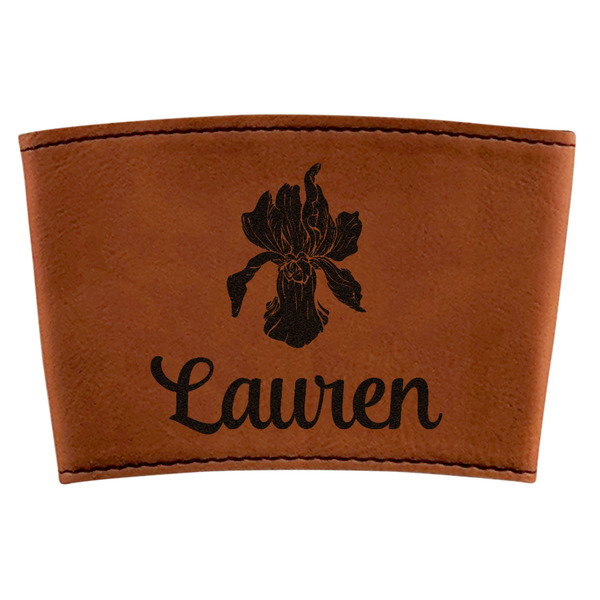 Custom Orchids Leatherette Cup Sleeve (Personalized)