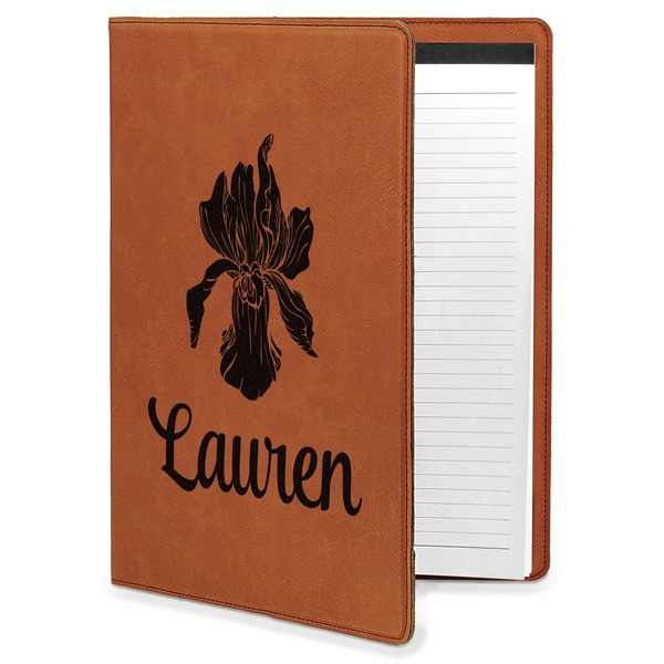 Custom Orchids Leatherette Portfolio with Notepad - Large - Single Sided (Personalized)