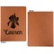 Orchids Cognac Leatherette Portfolios with Notepad - Large - Single Sided - Apvl