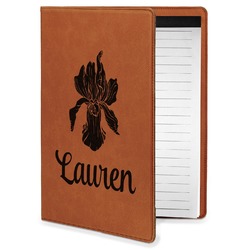 Orchids Leatherette Portfolio with Notepad - Small - Double Sided (Personalized)
