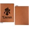 Orchids Cognac Leatherette Portfolios with Notepad - Small - Single Sided- Apvl