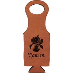 Orchids Leatherette Wine Tote - Single Sided (Personalized)