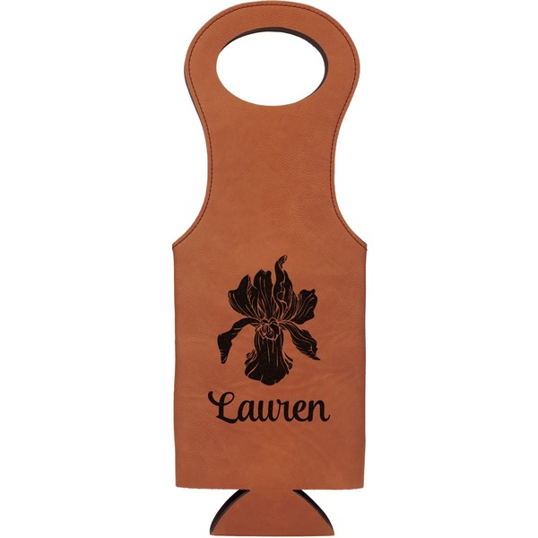Custom Orchids Leatherette Wine Tote (Personalized)