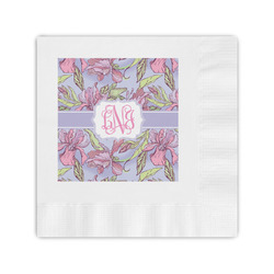 Orchids Coined Cocktail Napkins (Personalized)