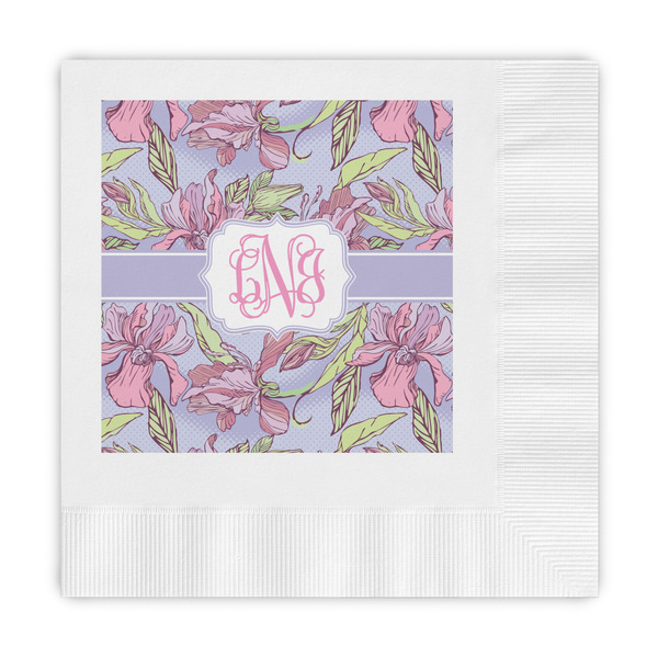 Custom Orchids Embossed Decorative Napkins (Personalized)
