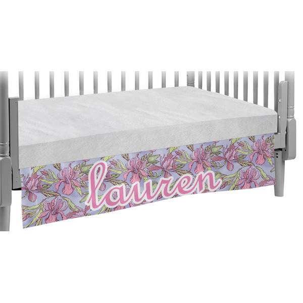 Custom Orchids Crib Skirt w/ Monogram