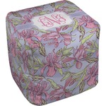 Orchids Cube Pouf Ottoman - 18" (Personalized)