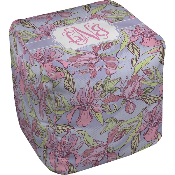 Custom Orchids Cube Pouf Ottoman (Personalized)