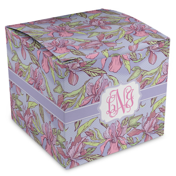 Custom Orchids Cube Favor Gift Boxes (Personalized)