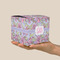 Orchids Cube Favor Gift Box - On Hand - Scale View