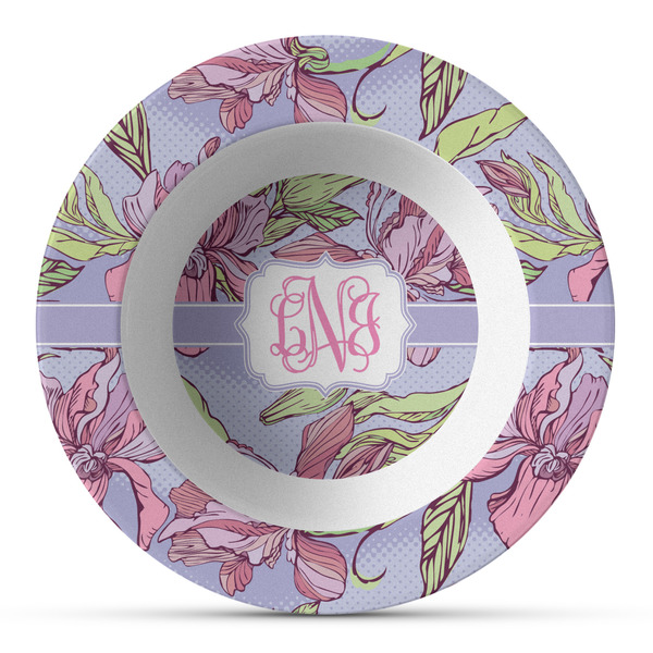 Custom Orchids Plastic Bowl - Microwave Safe - Composite Polymer (Personalized)