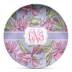 Orchids Microwave Safe Plastic Plate - Composite Polymer (Personalized)