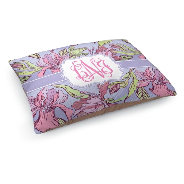 Custom Orchids Dog Bed - Medium w/ Monogram