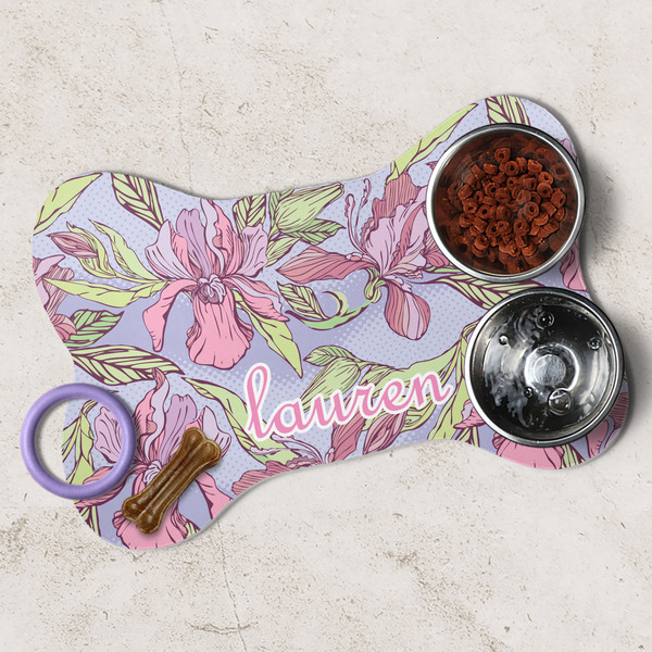 Orchids Dog Bone Shaped Mat Lifestyle